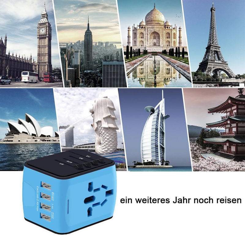 🔥50% Rabatt🔥Bequee Universal World Plug Reiseadapter, blau